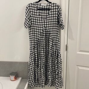 Petal and Pup black gingham midi dress